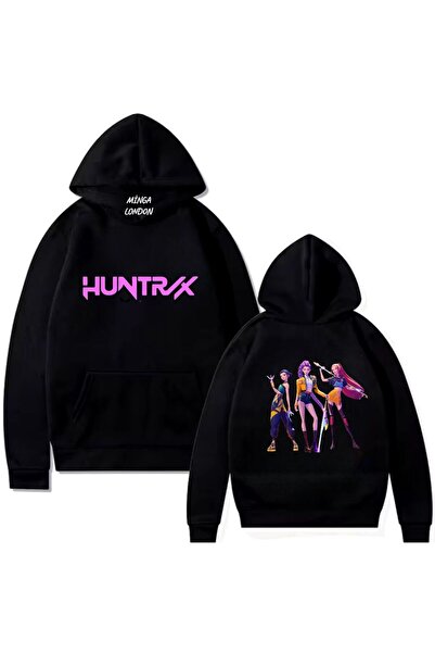 Minga London Unisex Huntrx Style Colorful Printed Black Oversized Sweatshirt