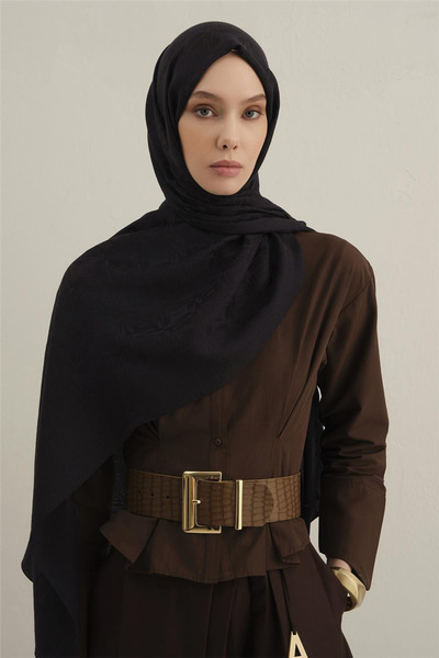 Armine Lyocell Naia Square Monogram Shawl 6 03