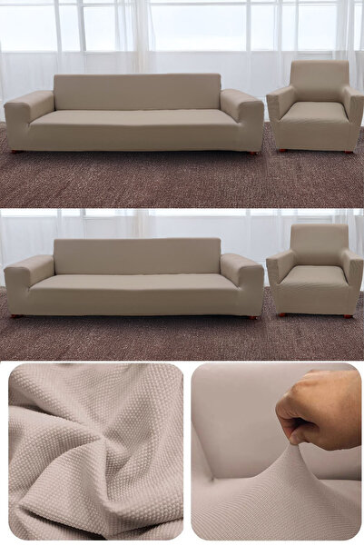Hacer Balpeteği 3+3+1+1 Dark-Grey Elastic Sofa Cover | Armchair Cover | Sofa Bed Cover Set