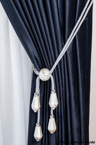 Hayal Dünyası Özel Yapım Dekoratif İnci Perde Bağı Renso Braçol Takım