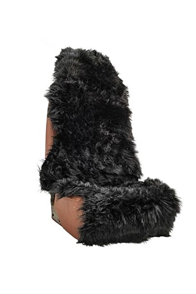 AGC Sheepskin Fur Car Seat Cover Universal Long Wool Cushion - Black