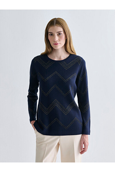 LC Waikiki Crew Neck Patterned Women's Knitwear Sweater