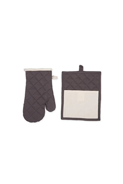 Nef Nef Homeware Perfetto Grey Textile Set - 2pcs Potholder & Glove