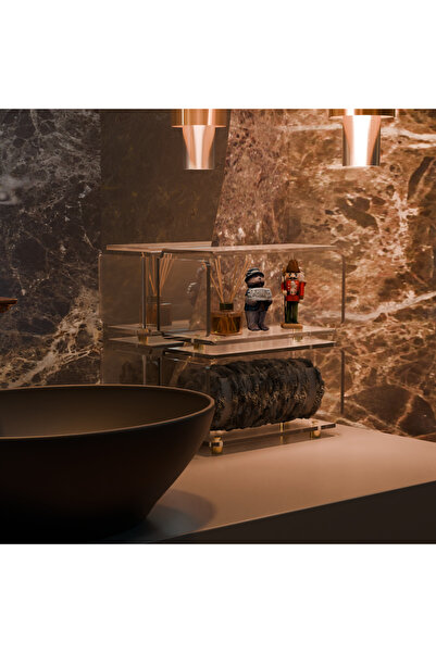 CRAFT PLEKSİ Çift Kat Pirinç Detaylı Akrilik Havluluk