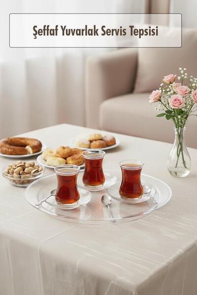 Mustran Transparent Round Serving Tray 33 cm