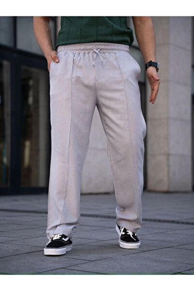 velmorafashion Linen Pocketed Stitched Jogger Buggy Pants Comfortable Fit - Gray