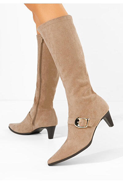 B T Shoes Cizme cu toc mic Vernoa kaki