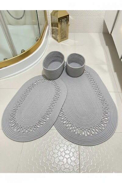 GNG Home Tekstil مجموعة مناشف الحمام من الجوت والقش، مجموعة سلة الحمام، مجموع...