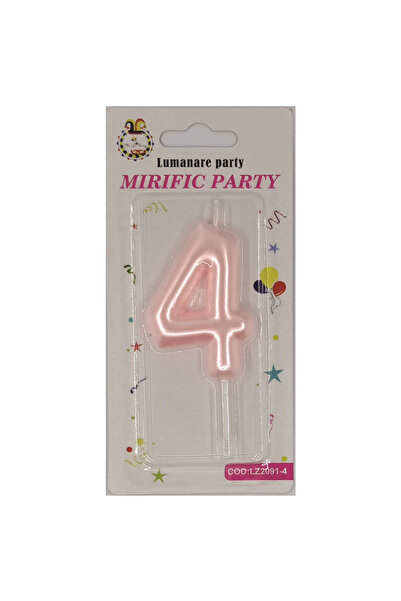 Mirific Party Lumânare roz pentru tort, 6 cm, numărul 4