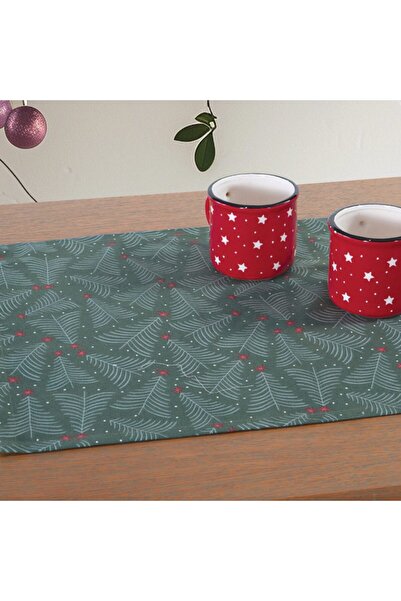 Nef Nef Homeware Față de masă Nef-Nef Decembrie 45x140 cm verde-alb