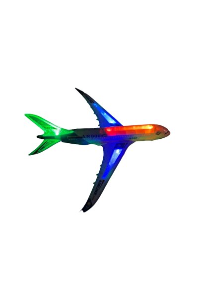 7LIFE Airbus A380 Toy Plane with Lights and Music, White and Blue, 44 cm