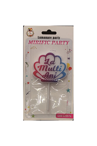 Mirific Party Cake candle red, purple, blue, 12 cm, shell-shaped