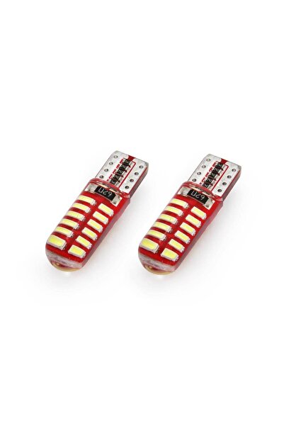 AMIO Set becuri auto cu LED CANBUS compatibil T10e W5W 24 SMD SILCA Alb 12V