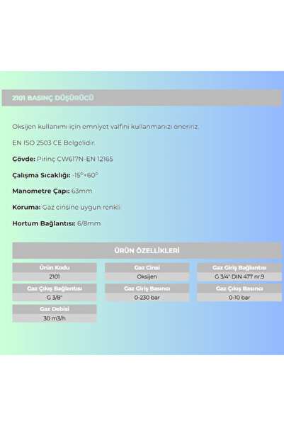 Kasweld OKSİJEN REGÜLATÖRÜ 2101