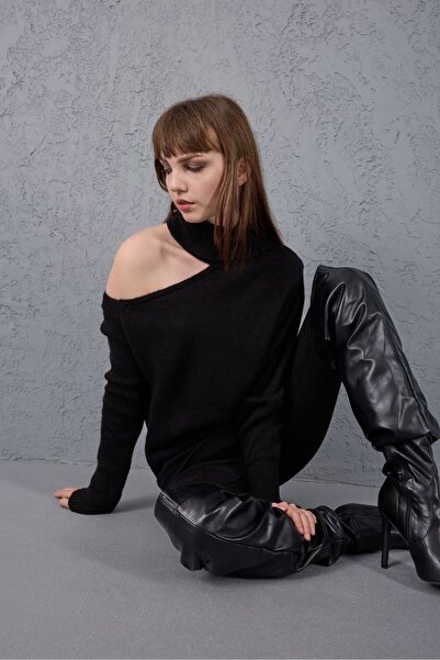 Su Moda Women's Knitwear Sweater Soft Off-The-Shoulder Trend New Year Skiing Relaxed Fit