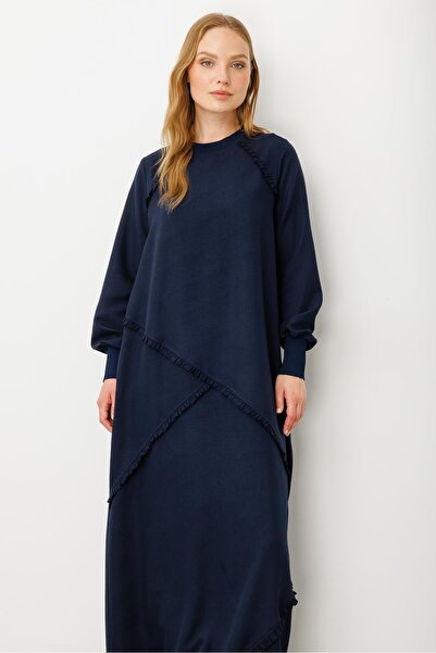 Micca Yumuşak Dokusu ve Zarif Detaylarıyla İpekçe Doku Ribanalı Özel Elbise-Laci