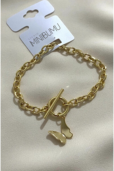 XUPING JEWELRY KELEBEKLİ KARARMAZ ÇELİK ALTIN RENKLİ BİLEKLİK