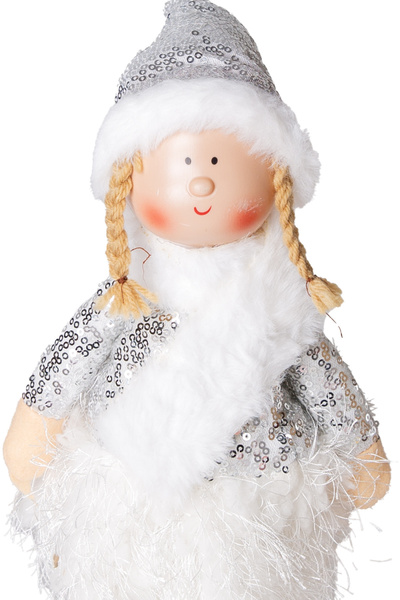 Herdekora Χριστουγεννιάτικο Στολίδι, Φιγούρα Νεράιδας, Ασημί - 17x44 εκ.