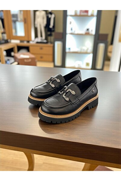 Mammamia D25Ka-3150 Black Genuine Leather Full Orthopedic Women's Casual Daily Shoes