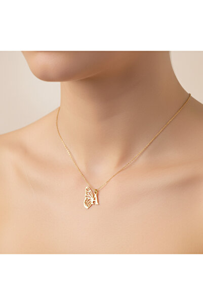 TabiTela 14 ayar altın kolye ucu "A"harfi GM353 1 gr