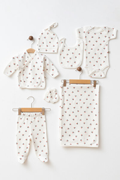 yukobaby bebeğiniz için en doğalı Baby 7-Piece I Love Mam&Dad Newborn Hospital Release Bodysuit Set Yk78883