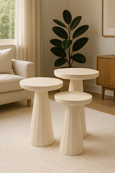 eflora Lake mantar Zigon Siyah MDF 3'lü