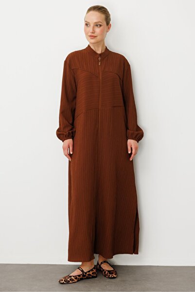 Micca Özel Dokuma Kumaş Spor Zamansız Kap- Ferace-Kahve