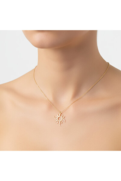 TabiTela 8 ayar altın kolye ucu güneş GM1120 0.5 gr