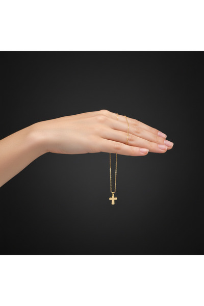 TabiTela 8 ayar altın kolye ucu haç GM163 0.5 gr