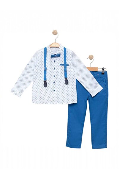 KATIA Baby Boy Pants Suspender Shirt Bow Tie Set |   Stylish Wedding and Special Occasion Combination