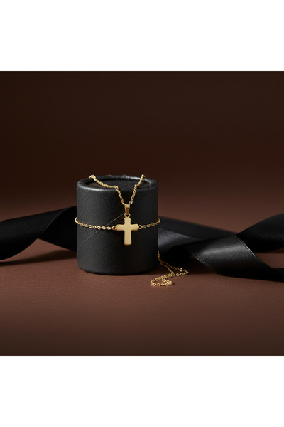 TabiTela 8 ayar altın kolye ucu haç GM163 0.5 gr