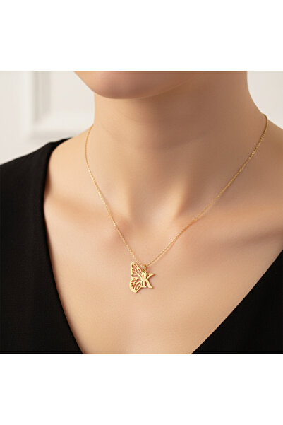 TabiTela 14 ayar altın kolye ucu "K"harfi GM358 0.5 gr