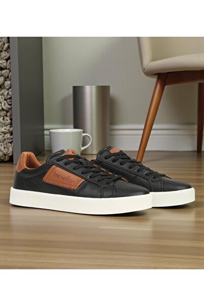 Benetton 12113 Чорні повністю ортопедичні кросівки Повсякденне чоловіче спорт...