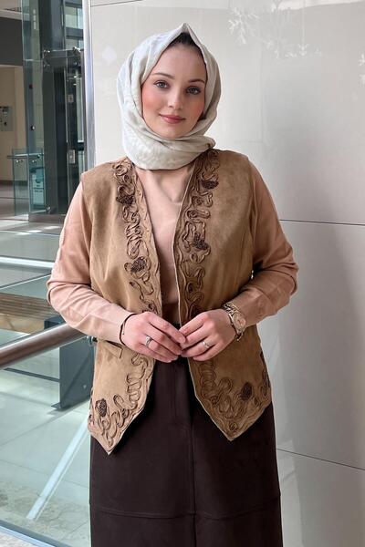 Ceremony Embroidered Suede Vest