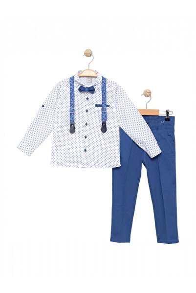 KATIA Baby Boy Pants Suspender Shirt Bow Tie Set |   Stylish Wedding and Special Occasion Combination