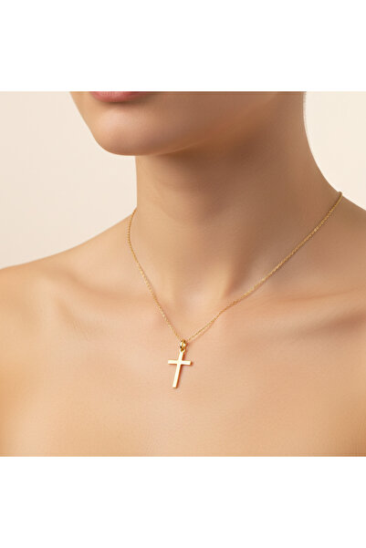 TabiTela 8 ayar altın kolye ucu haç GM399 0.5 gr