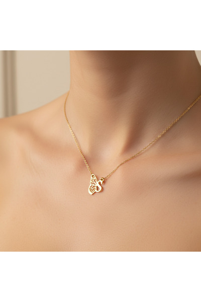 TabiTela 14 ayar altın kolye ucu "S"harfi GM362 0.5 gr