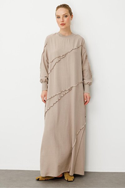 Micca Parcha - Dikiş İpekçe Doku Ribanalı Özel Elbise Kap-R-TAŞ