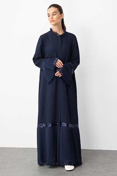 Micca Clasicoco Şifon ve Pul İşleme Özel Dokuma Kumaş Ferace-Laci