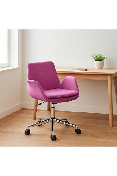 urasofis URS Krom Metal Ayaklı Ofis Çocuk Odası Çalışma Sandalyesi (AYARLANIL...