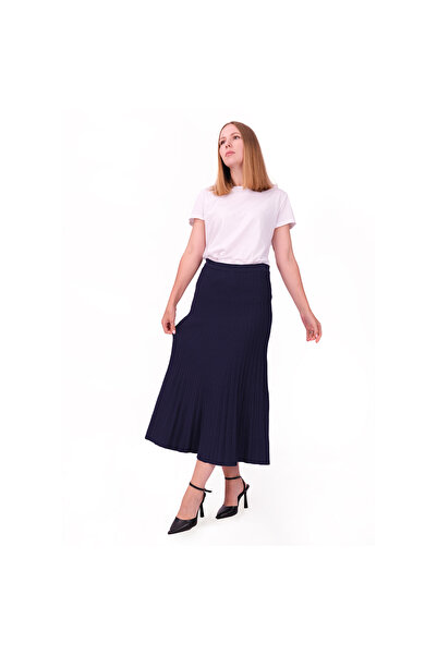 First Örme Kadın pliseli triko etek