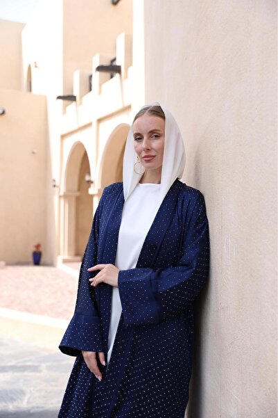 suphias Dot Star Patterned Abaya