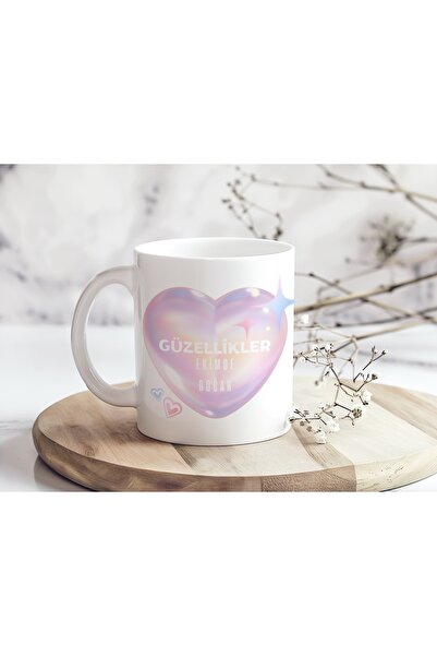Beramussa Beauty Is Born in October Written Birthday Mug Cup – Purple Heart B...