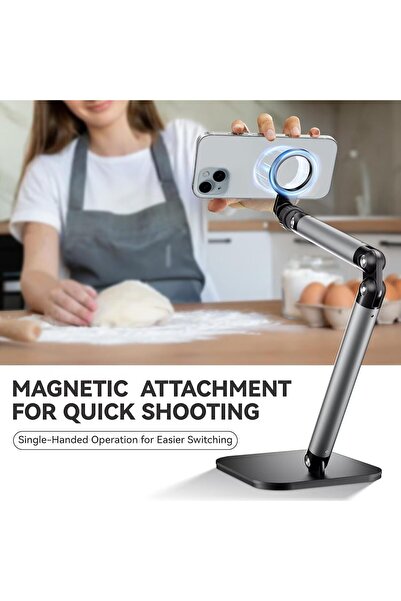 Generic Holder For Desk, Magnetic Tablet & Stand, Heavy Duty Metal Base, 360° Rotation