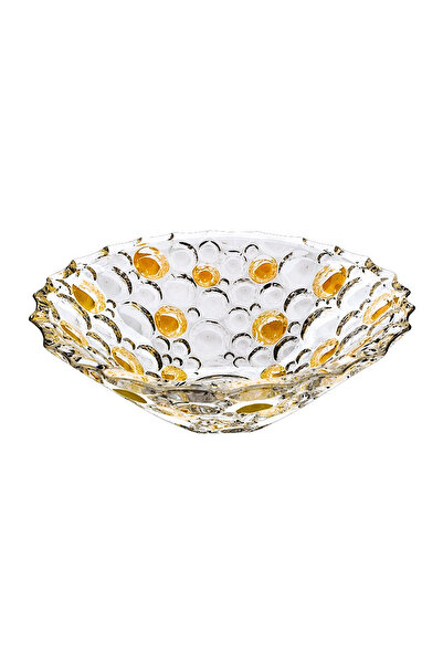 Bohemia Cristal Bohemia Crystal Fruit Bowl Lisboa 30 cm transparent-gold