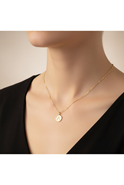 TabiTela 8 ayar altın kolye ucu "A"harfi GM201 0.5 gr