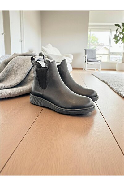 eforia Rachel R25-505 Siyah Hakiki Deri Tam Ortopedik Kadın Bot