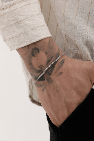 Fjellor Elarion Erkek Paslanmaz Çelik İnce Elmas Kesim Zincir Bileklik