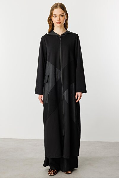 Micca Örme ve Tafta Çapraz Garnilenmiş Spor Kap-Siyah