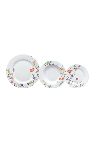 Andrea Fontebasso 18-piece table set, white porcelain, Flora Atollo
